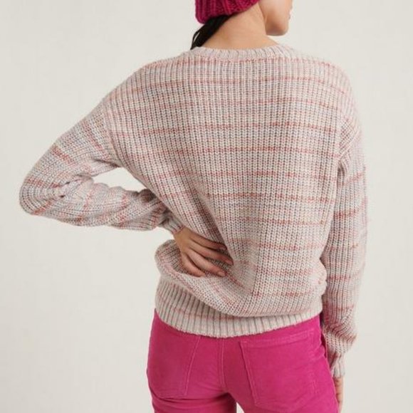 NWT Lucky Brand Marled Striped Scoop Neck Sweater - Picture 3 of 5